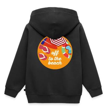 Cadeau flip flops - Sweat Premium à capuche enfant bio - noir - Dos - AI Model Kid Male (0cm)