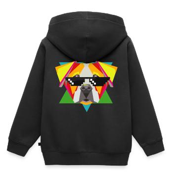 bouledogue - Sweat Premium à capuche enfant bio - noir - Dos - AI Model Kid Male (0cm)