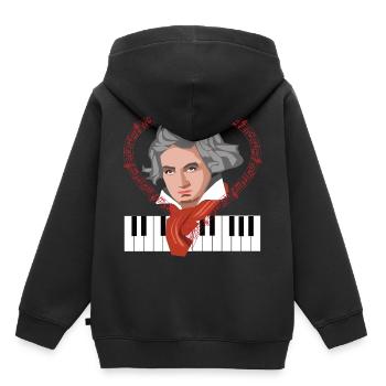 Ich liebe Beethoven Komponist Pianist Klassik - Kinder Premium Organic Hoodie - Schwarz - Hinten - AI Model Kid Male (0cm)