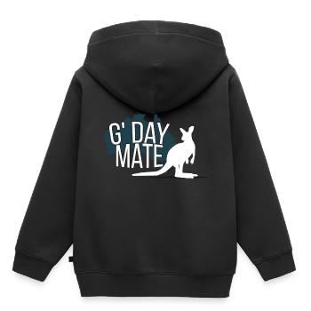 Gday mate - Sweat Premium à capuche enfant bio - noir - Dos - AI Model Kid Male (0cm)