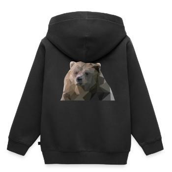 Grizzlybär Polygon Teddybär Geschenk - Kinder Premium Organic Hoodie - Schwarz - Hinten - AI Model Kid Male (0cm)