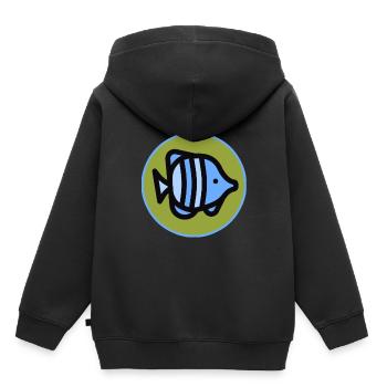 Poisson - poisson - poison - Sweat Premium à capuche enfant bio - noir - Dos - AI Model Kid Male (0cm)