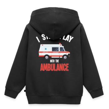 ambulance paramédic ambulance chauffeur cadeau - Sweat Premium à capuche enfant bio - noir - Dos - AI Model Kid Male (0cm)