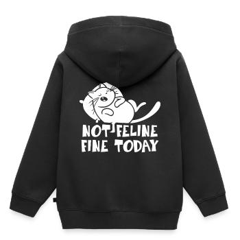 Katze Kätzchen Mietzekatze Haustier Krank Geschenk - Kinder Premium Organic Hoodie - Schwarz - Hinten - AI Model Kid Male (0cm)