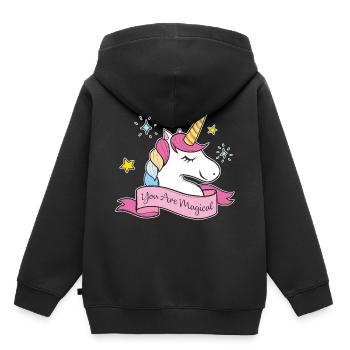 magique - Sweat Premium à capuche enfant bio - noir - Dos - AI Model Kid Male (0cm)