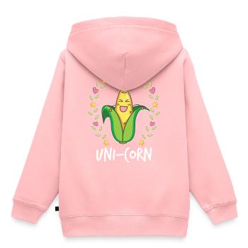 maïs - Sweat Premium à capuche enfant bio - rose - Dos - AI Model Kid Female (0cm)