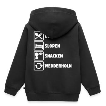 Low German - Kids Premium Organic Hoodie - black - Back - AI Model Kid Male (0cm)