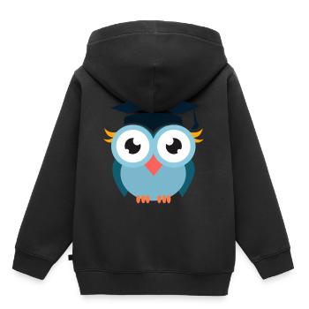 Eule - Kinder Premium Organic Hoodie - Schwarz - Hinten - AI Model Kid Male (0cm)
