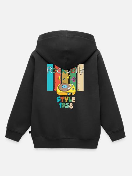 Rockabilly - Sweat Premium à capuche enfant bio - noir
