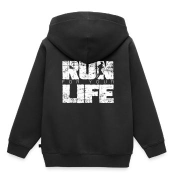 sportif - Sweat Premium à capuche enfant bio - noir - Dos - AI Model Kid Male (0cm)