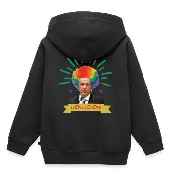 Recep Tayyip Erdogan Türkei Geschenk - Kinder Premium Organic Hoodie - Schwarz - Hinten - AI Model Kid Male (0cm)