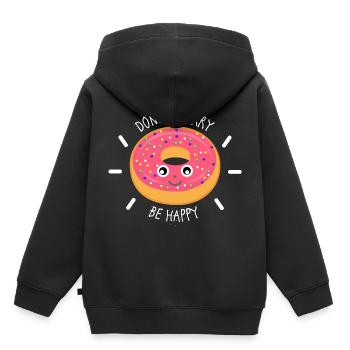 Donut - Kinder Premium Organic Hoodie - Schwarz - Hinten - AI Model Kid Male (0cm)