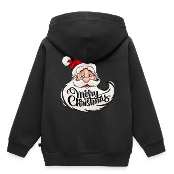 Noël Santa Claus / Noël - Sweat Premium à capuche enfant bio - noir - Dos - AI Model Kid Male (0cm)