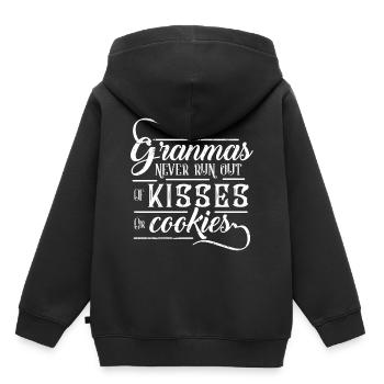 Oma Omi Großmutter Kekse Küsse Geschenk herzlich - Kinder Premium Organic Hoodie - Schwarz - Hinten - AI Model Kid Male (0cm)