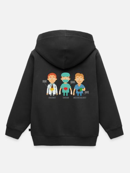 Anestesiólogo Urólogo Cirujano Idea de regalo divertida - Sudadera Premium con capucha infantil orgánica - negro