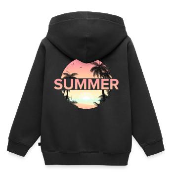 plage - Sweat Premium à capuche enfant bio - noir - Dos - AI Model Kid Male (0cm)