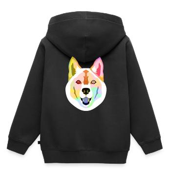 chien - Sweat Premium à capuche enfant bio - noir - Dos - AI Model Kid Male (0cm)