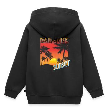 plage - Sweat Premium à capuche enfant bio - noir - Dos - AI Model Kid Male (0cm)