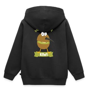 kiwi - Sweat Premium à capuche enfant bio - noir - Dos - AI Model Kid Male (0cm)