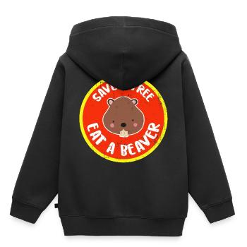 Bieber - Kinder Premium Organic Hoodie - Schwarz - Hinten - AI Model Kid Male (0cm)