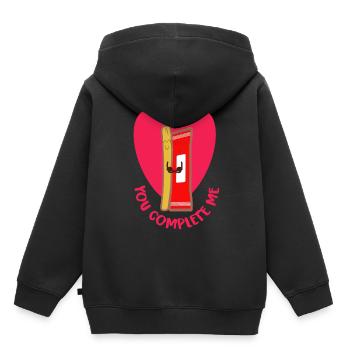 Freund Freundin - Kinder Premium Organic Hoodie - Schwarz - Hinten - AI Model Kid Male (0cm)