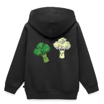 Brokkoli - Kinder Premium Organic Hoodie - Schwarz - Hinten - AI Model Kid Male (0cm)