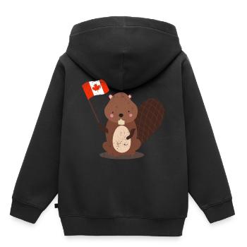 Biber - Kinder Premium Organic Hoodie - Schwarz - Hinten - AI Model Kid Male (0cm)