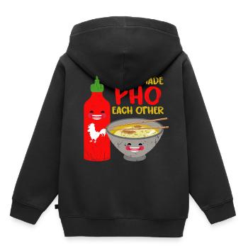 Pho Suppe - Kinder Premium Organic Hoodie - Schwarz - Hinten - AI Model Kid Male (0cm)