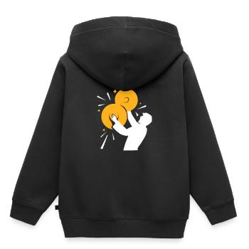 Becken Musikinstrument Schlagzeug Zimbel Musiker - Kinder Premium Organic Hoodie - Schwarz - Hinten - AI Model Kid Male (0cm)