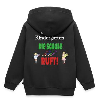 Einschulung - Kinder Premium Organic Hoodie - Schwarz - Hinten - AI Model Kid Male (0cm)