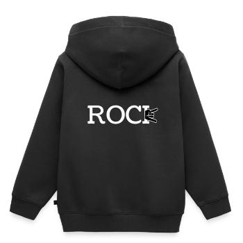 rock - Sweat Premium à capuche enfant bio - noir - Dos - AI Model Kid Male (0cm)