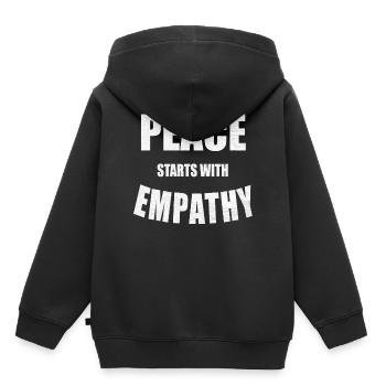 déclaration végétalienne - Sweat Premium à capuche enfant bio - noir - Dos - AI Model Kid Male (0cm)