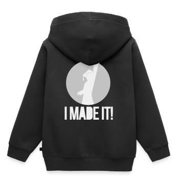 Cadeau d'obtention du diplôme - Sweat Premium à capuche enfant bio - noir - Dos - AI Model Kid Male (0cm)