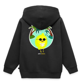 tropical - Sweat Premium à capuche enfant bio - noir - Dos - AI Model Kid Male (0cm)