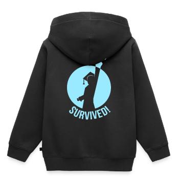 Cadeau d'obtention du diplôme - Sweat Premium à capuche enfant bio - noir - Dos - AI Model Kid Male (0cm)