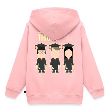 Cadeau d'obtention du diplôme - Sweat Premium à capuche enfant bio - rose - Dos - AI Model Kid Female (0cm)