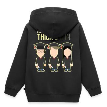 Cadeau d'obtention du diplôme - Sweat Premium à capuche enfant bio - noir - Dos - AI Model Kid Male (0cm)