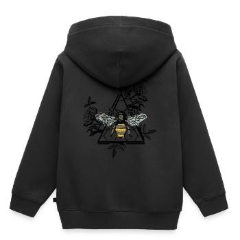 Idée cadeau de swag en nid d'abeille Bee wasp hornet - Sweat Premium à capuche enfant bio - noir - Dos - AI Model Kid Male (0cm)