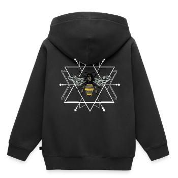 Idée cadeau de swag en nid d'abeille Bee wasp hornet - Sweat Premium à capuche enfant bio - noir - Dos - AI Model Kid Male (0cm)