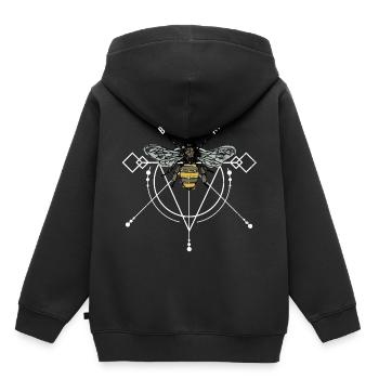 Idée cadeau de swag en nid d'abeille Bee wasp hornet - Sweat Premium à capuche enfant bio - noir - Dos - AI Model Kid Male (0cm)