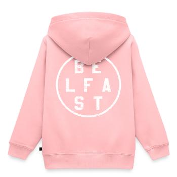 Northern Ireland Belfast - Kids Premium Organic Hoodie - rose - Back - AI Model Kid Female (0cm)