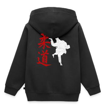 Judo Japan - Kinder Premium Organic Hoodie - Schwarz - Hinten - AI Model Kid Male (0cm)