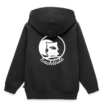NACHTEULE (w) - Kinder Premium Organic Hoodie - Schwarz - Hinten - AI Model Kid Male (0cm)