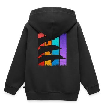 Delfin Delfine - Kinder Premium Organic Hoodie - Schwarz - Hinten - AI Model Kid Male (0cm)