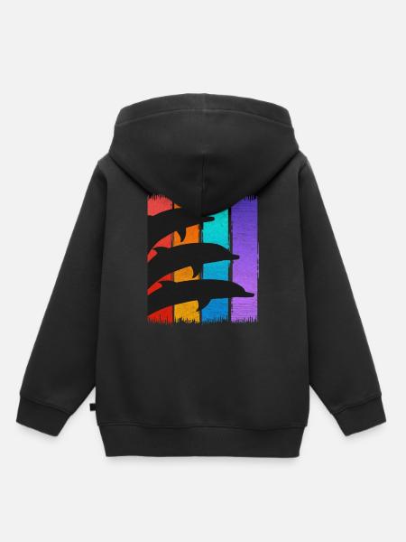 Delfin Delfine - Kinder Premium Organic Hoodie - Schwarz