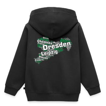 Saxony State: Saxon cities - Kids Premium Organic Hoodie - black - Back - AI Model Kid Male (0cm)