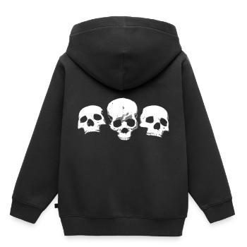 Deaths Head Skull Totenkopf Shirt - Kinder Premium Organic Hoodie - Schwarz - Hinten - AI Model Kid Male (0cm)