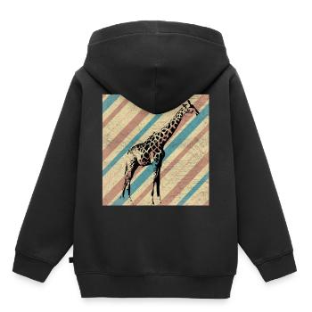 Safari - Sweat Premium à capuche enfant bio - noir - Dos - AI Model Kid Male (0cm)