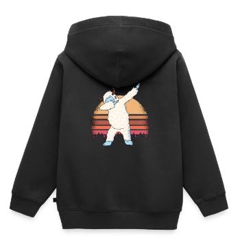 Yeti dabbing - Kinder Premium Organic Hoodie - Schwarz - Hinten - AI Model Kid Male (0cm)