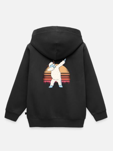 Yeti dabbing - Kinder Premium Organic Hoodie - Schwarz